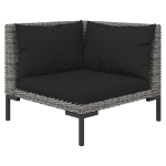 Set Divani Giardino 5 pz con Cuscini in Polyrattan Grigio Scuro