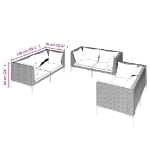 Divani da Giardino 6 pz con Cuscini in Polyrattan Grigio Scuro