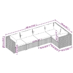 Set Divani da Giardino 5 pz con Cuscini in Polyrattan Marrone