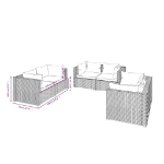 Set Divani da Giardino 6 pz con Cuscini in Polyrattan Grigio