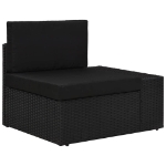 Set Divani da Giardino 4 pz in Polyrattan Nero