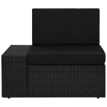 Set Divani da Giardino 4 pz in Polyrattan Nero