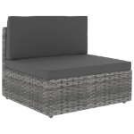 Set Divani da Giardino 5 pz in Polyrattan Grigio