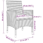 Set da Pranzo da Esterno 9 pz con Cuscini in Polyrattan Grigio