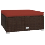 Set Divani da Giardino 5 pz con Cuscini in Polyrattan Marrone