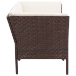 Set Divani da Giardino 6 pz con Cuscini in Polyrattan Marrone