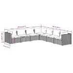 Set Divani da Giardino 7 pz con Cuscini in Polyrattan Grigio