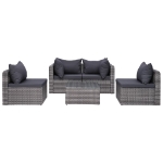 Set Divani da Giardino 8 pz con Cuscini in Polyrattan Grigio