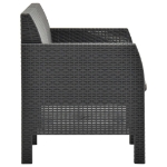 Set Divani da Giardino 4 pz con Cuscini in Rattan PP Antracite