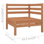 Set Salotto da Giardino 12 pz in Legno Massello di Pino Miele