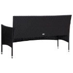 Set Divani da Giardino 5 pz con Cuscini in Polyrattan Nero