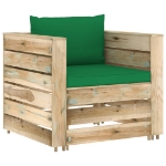 Set Divani da Giardino con Cuscini 6 pz Legno Impregnato Verde