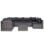 Set Divani da Giardino 9 pz con Cuscini in Polyrattan Grigio