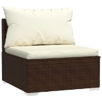 Set Divani da Giardino con Cuscini 6 pz in Polyrattan Marrone