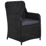 Set da Pranzo da Giardino 7 pz in Polyrattan Nero