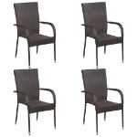 Set Mobili da Pranzo Giardino 5 pz in Polyrattan Marrone