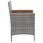 Set da Pranzo da Giardino 5 pz con Cuscini in Polyrattan Grigio