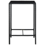 Set Bar da Giardino 5 pz con Cuscini in Polyrattan Nero