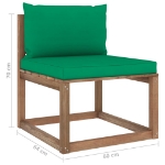 Set Salotto Giardino Pallet Cuscini 3 pz Legno Pino Impregnato