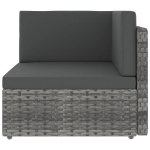 Set Divani da Giardino 6 pz con Cuscini in Polyrattan Grigio