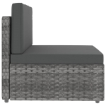 Set Divani da Giardino 4 pz in Polyrattan Grigio