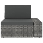 Set Divani da Giardino 9 pz con Cuscini in Polyrattan Grigio