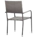 Set Mobili da Pranzo per Giardino 3 pz Polyrattan Grigio