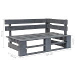 Set Divani a Pallet e Cuscini 6 pz in Pino Impregnato Grigio