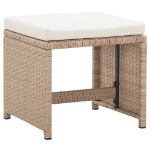 Set da Pranzo da Giardino 17 pz con Cuscini in Polyrattan Beige