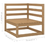 Set Divani da Giardino 8 pz Miele in Legno Massello di Pino