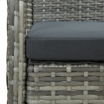 Set da Bistrot 3 pz con Cuscini in Polyrattan Grigio