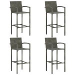 Set da Bar da Giardino 5 pz in Polyrattan Grigio