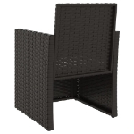 Set Divani da Esterno 3 pz con Cuscini Nero in Polyrattan