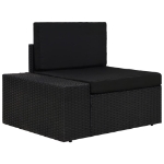 Set Divani da Giardino 9 pz con Cuscini in Polyrattan Nero