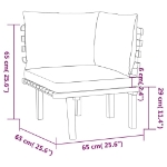 Set Divani da Giardino 7 pz con Cuscini in Massello di Acacia