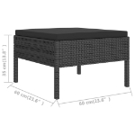 Set Divani da Giardino 8 pz con Cuscini in Polyrattan Nero