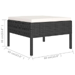 Set Divani da Giardino 12 pz con Cuscini in Polyrattan Nero