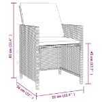 Set da Pranzo per Giardino 5 pz con Cuscini Polyrattan Grigio