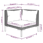 Set Divani Giardino 8 pz con Cuscini in Polyrattan Grigio Scuro