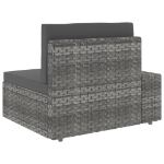 Set Divani da Giardino 7 pz in Polyrattan Grigio