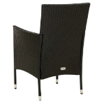 Set Mobili da Giardino 5 pz con Cuscini in Polyrattan Nero