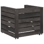 Set Salotto da Giardino 6 pz in Legno di Pino Impregnato Grigio