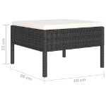 Set Divani da Giardino 4 pz con Cuscini in Polyrattan Nero