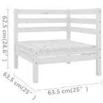 Set Divani da Giardino 7 pz Bianco in Legno Massello di Pino