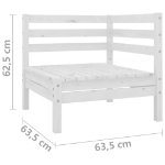 Set Divani da Giardino 11 pz Bianco in Legno Massello di Pino