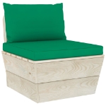 Set Divani da Giardino su Pallet 4 pz con Cuscini Legno Abete