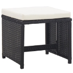 Set da Pranzo da Giardino 13 pz con Cuscini in Polyrattan Nero