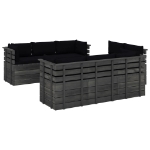 Set Divani da Giardino su Pallet 9 pz con Cuscini Massello Pino