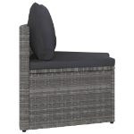 Set Divani da Giardino 8 pz con Cuscini in Polyrattan Grigio