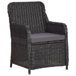 Set da Pranzo da Giardino 7 pz in Polyrattan Nero